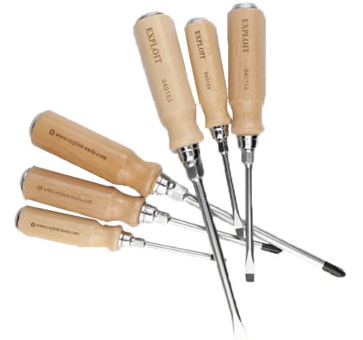 5Pcs Screwdriver Set WithWood Handle
