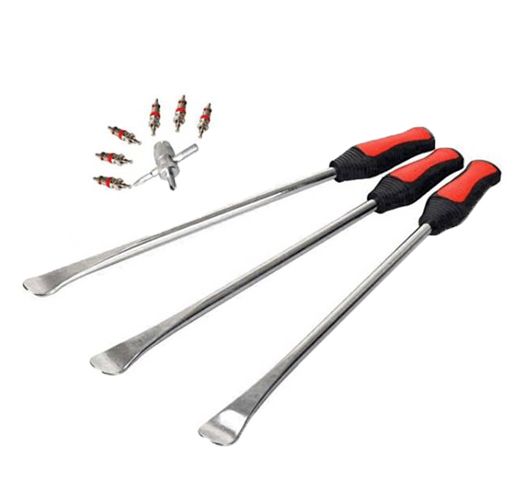 3 PCS Tire Spoons 14.5inch + Valve Tool with 6 Valve Cores
