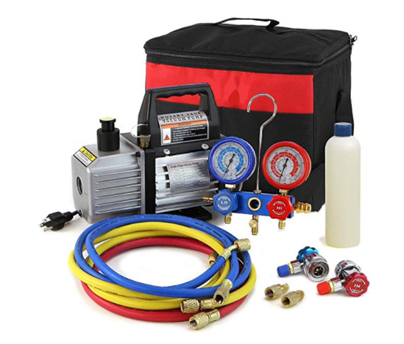 3CFM Air Vacuum Pump AndAC Manifold Gauge Case Set