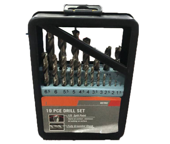 19Pcs Twist Drill Bit Set