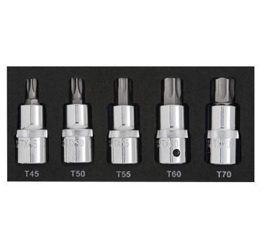 5PCE 1/2" Torx Bit Set(T45-T70)