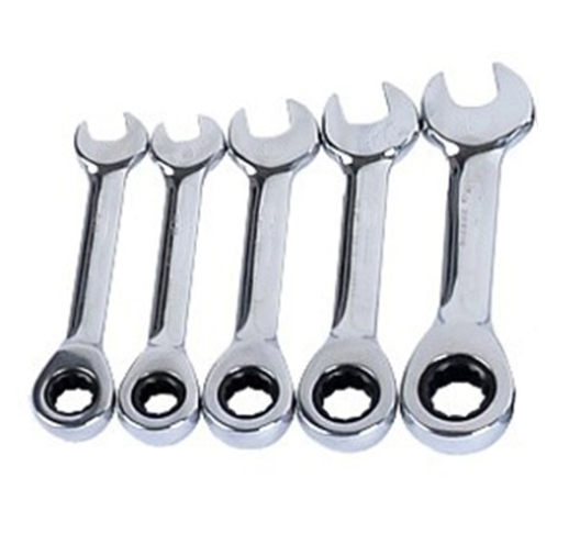 ULTRA-SHORT RATCHET COMBINATION WRENCH，5Pc