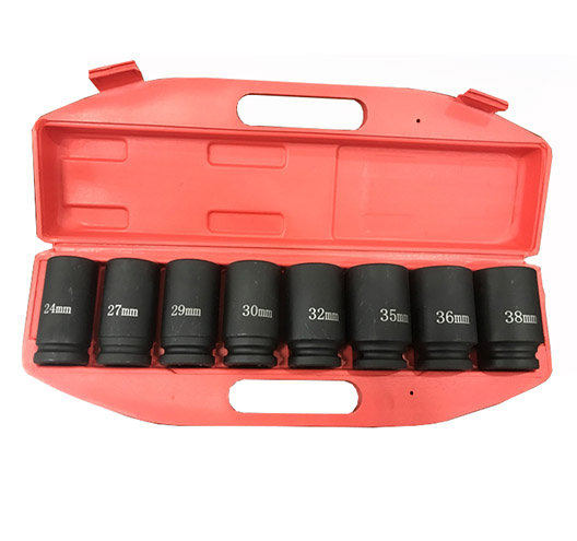 '8PC 3/4" DR 6PT Deep Impact Sockets， Metric 24 - 38mm