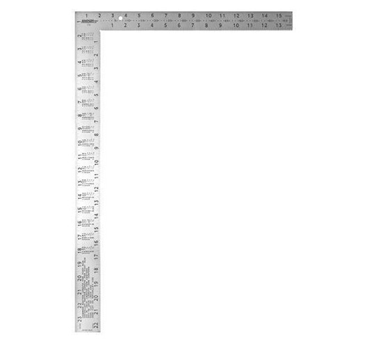 16 Inch x 24 Inch Black Steel Rafter Square
