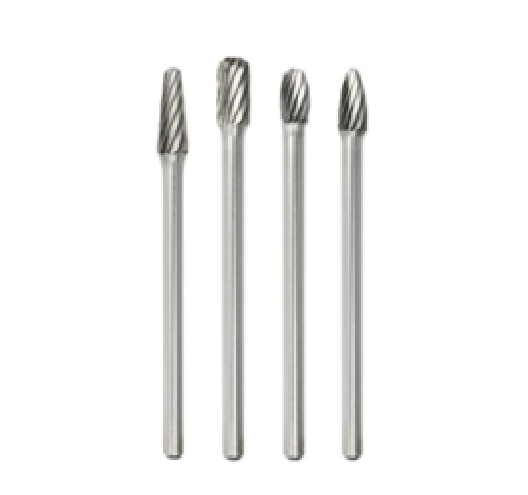 4 Pc Long Non-Ferrous Carbide Burr Set - 4.5"