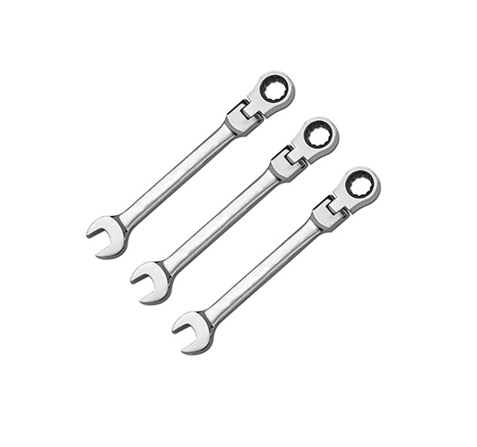 3Pcs Flex-Head Tubing Ratchet Wrench Set