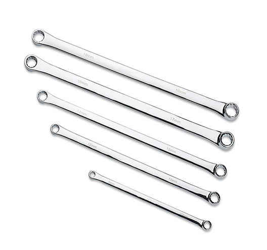 5 Piece Aviation Double EndedRing Extra Long Spanner Set