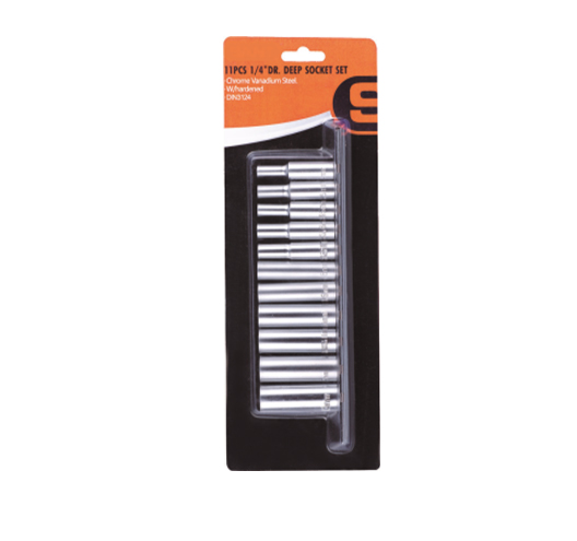 11Pcs 1/4" Socket Set，12Point