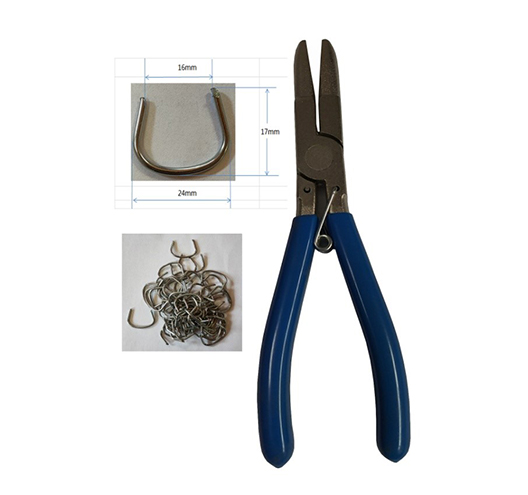 Hog Ring Pliers set with 100pc rings