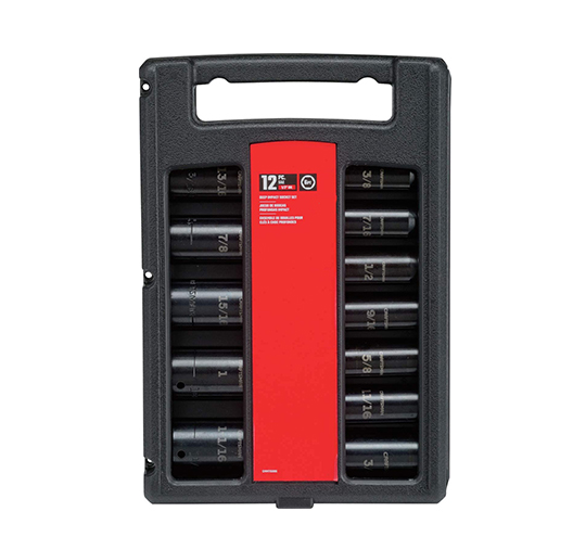 12pcs-1/2Dr. Impact Deep Socket Set 6 Point,SAE