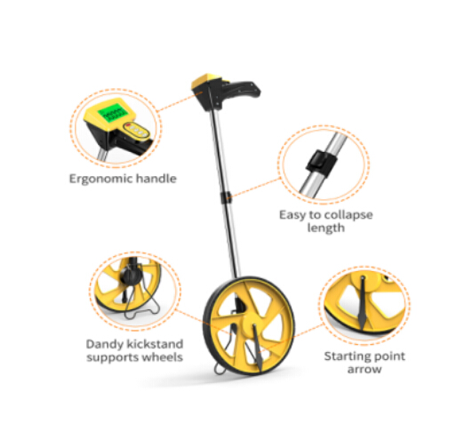 0-9999.9ft  LED Digital Display Measuring Wheel (2 stages) 318mm Dia Wheel