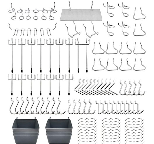 140 Piece Peg Board Hook Kit in Zinc