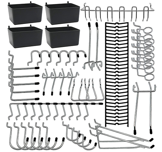 85 Piece Peg Board Hook Kit in Zinc