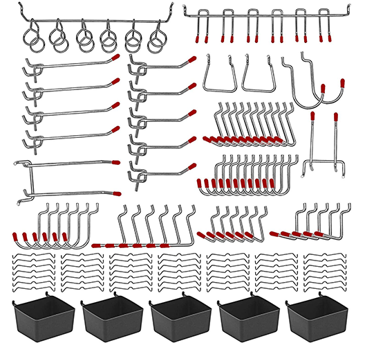 114 Piece Peg Board Hook Kit in Zinc