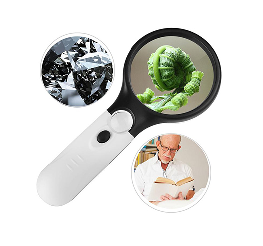 LED Handheld Lighted Magnifier with 3X 45X