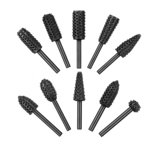 10PC Rotay Rasp Set With 1/8"shank