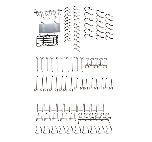 100 Piece Peg Board Hook Kit in Zinc