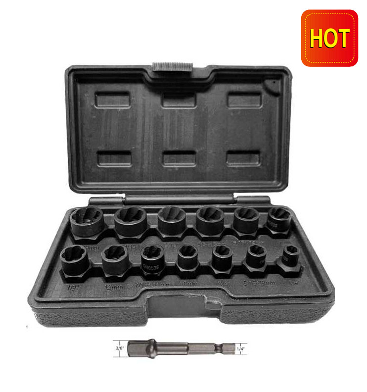 14 Pcs 3/8" Dr. Bolt and NutGrip Extractor Expansion Set