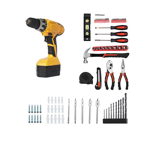 81pcs 19.2V NI-CD Single Speed Drill Set