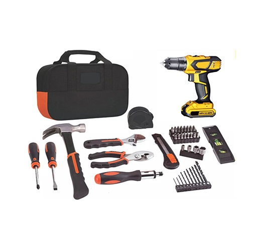 60pcs 20V 1300mAh Li-ion Cordless Drill Set