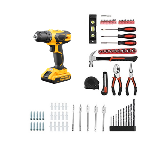 81pcs 20V Lithium Single Speed Drill Set