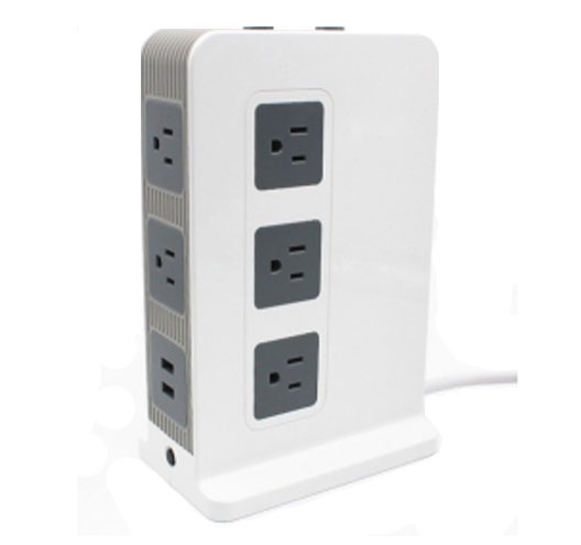 Power Strip Tower With 2 USB