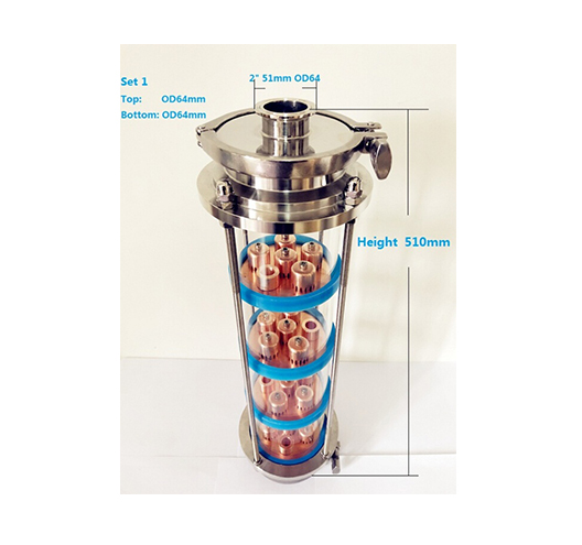 4" Distillation Lens Column With 4pcs Copper Platte Sets