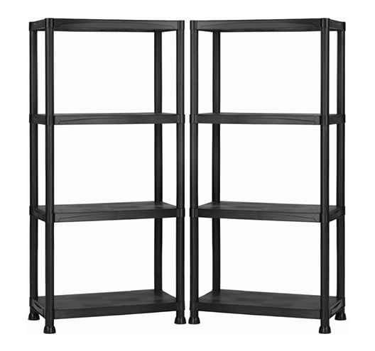4 Tier Plastic Garage Shelving Pack of 2