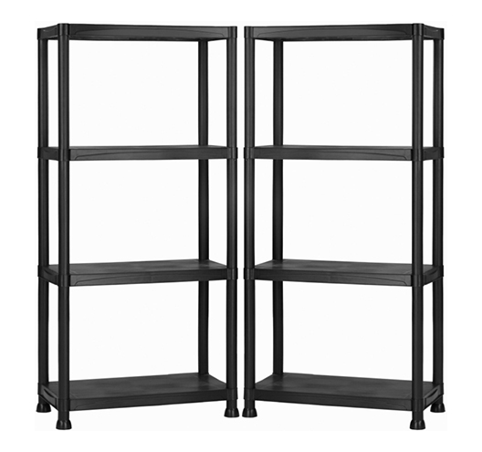 4 Tier Plastic Garage Shelving Pack of 2