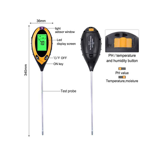 4 IN 1 Digital soil PH Meter