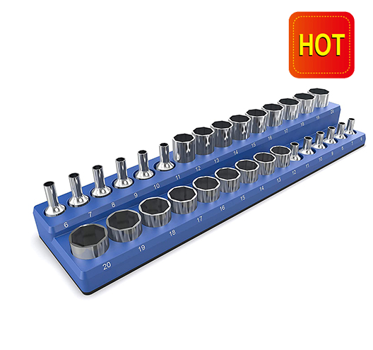 3/8'' Metric Magnetic Sockets Organizer, 30 Holes