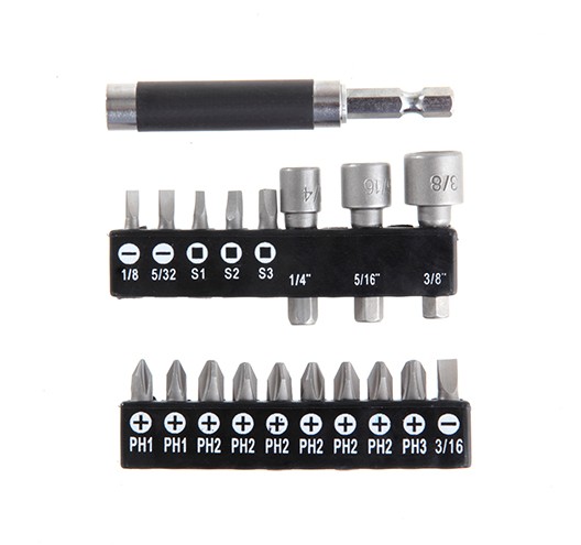 19-Piece Driver Bit Set with Magnetic Guide