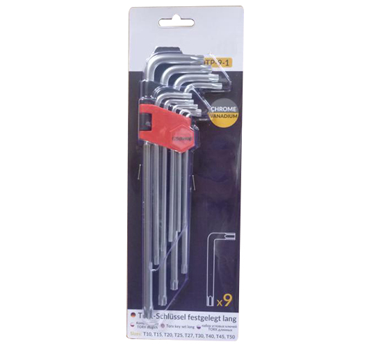 9Pcs Long Arm Hex Key Wrench Set