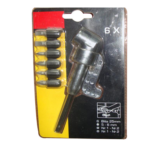 105° 1/4" Hex offset Angle Driver with 6pcs Bits