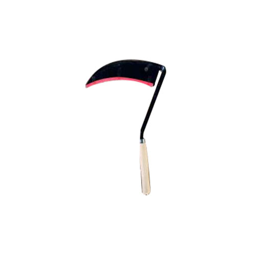 Sickle with hardwood