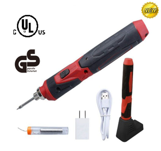 4V Cordless Soldering Iron with LED Spotlight and Charger