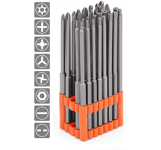 32-Piece 1/4" Shan Extra LongSecurity Power Bit Set