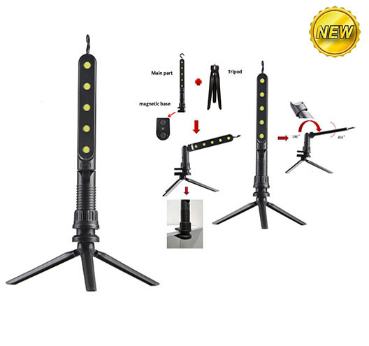 5W COB Rechargeable Worklight with Clamping ＆ Tripod