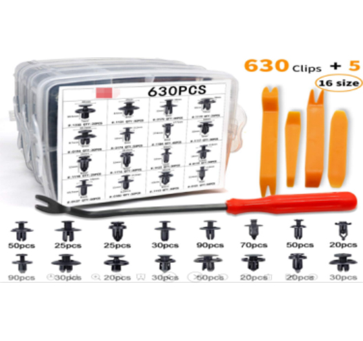 635pcs Push RetainerClips Assortment