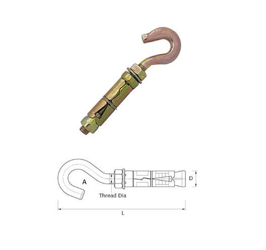 50pc M8 Steel Hook Set