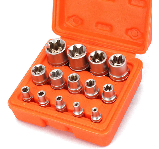 14 Pc Female E Torx Star Socket Set