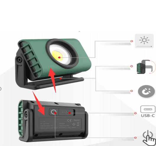 10W COB Rechargeable Flood Light