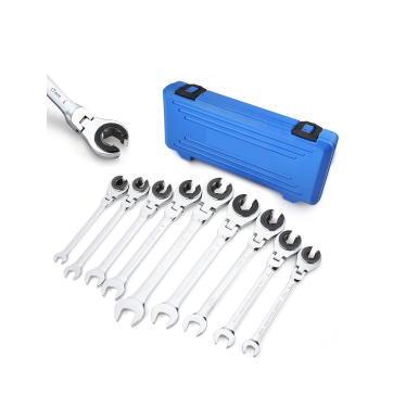 9Pcs Tubing Ratchet Wrench Sets