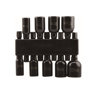 9 Piece magnetic nut socket set, Metric