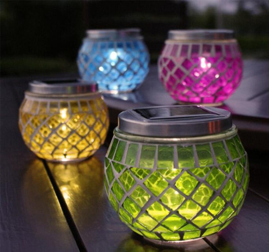 Solar mosaic jar lights