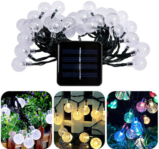 Solar crystal ball stringlight