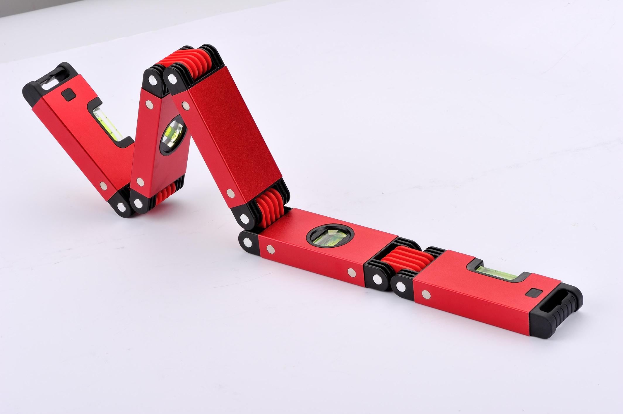 Foldable Level Measuring Tool with 45°/90°/180° Vials