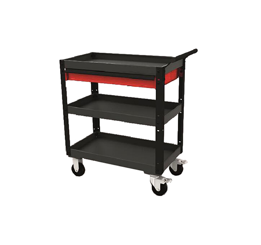 3 Tray Metal Cart with 1 Drawer