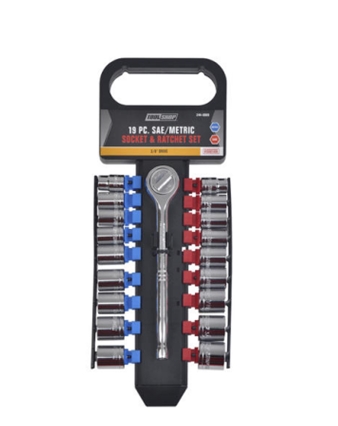 21PC 1/2" DR Socket Set SAE & Metric with Ratchet
