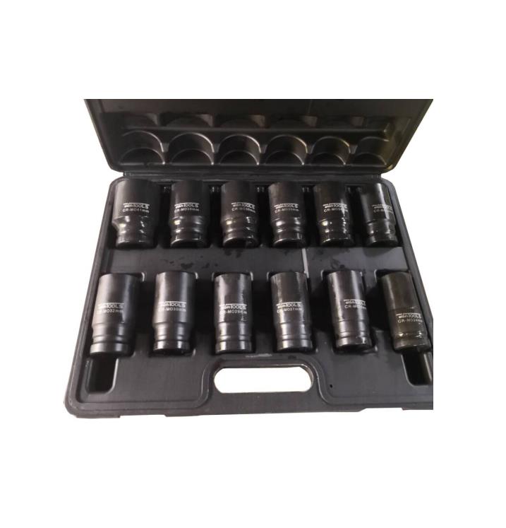 12PC 1" DR 6PT Deep Impact Sockets， Metric 24 - 41mm